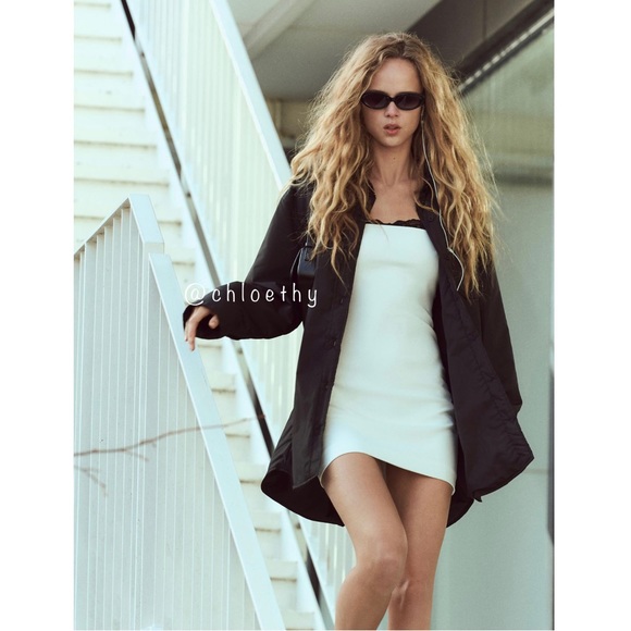 Zara LACE TRIM FITTED DRESS - Picture 10 of 16